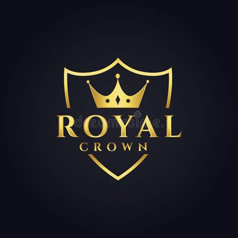 Royal Logo Concept Design With Crown Shape Stock Vector Illustration