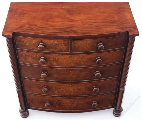 Regency Mahogany Bow Front Chest Of Drawers Antiques Atlas