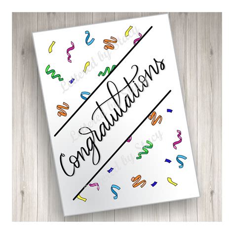 Congratulations Card Printable Congratulations With Colorful Confetti