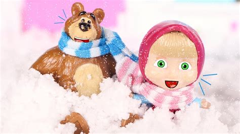 masha and the bear toys 🐻 masha and the bear go to the snow youtube