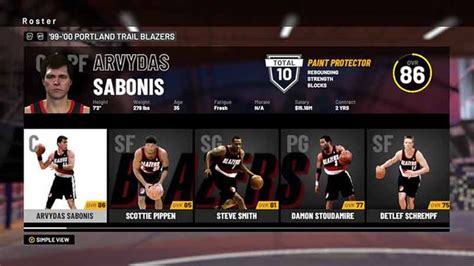 Nba 2k19 All Time And Classic Teams List Starting Lineups And Player