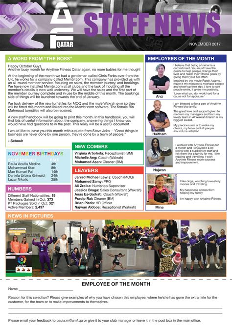 Anytime Fitness | Staff Newsletter - Third Edition