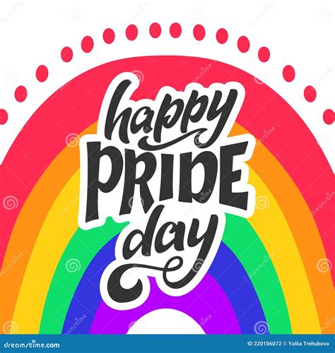 lgbt lettering slogan pride concept in hand drawn style happy pride day vector illustration