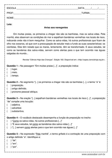 Atividades De Português 1 Ano Ensino Médio Interpretação De Texto