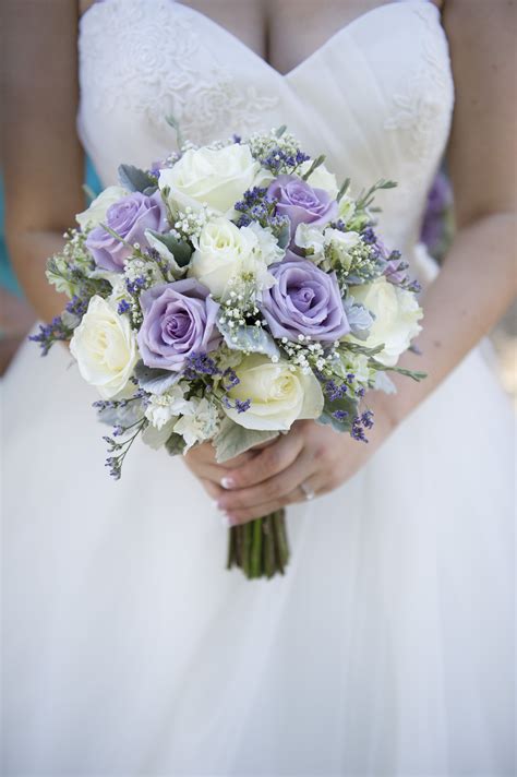 Bridal Flowers September Wedding Ivory Bouquets Purple Wedding