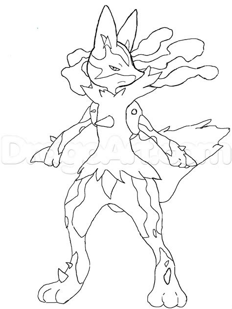 Lucario Mater Sketch Coloring Page