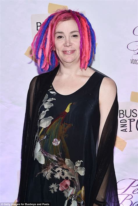 Lana Wachowski Rocks Her Pink And Purple Hair At Peace Bal Daily Mail Online