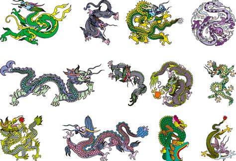 Chinese Classical Dragon Vector Of The Eight Vector Download