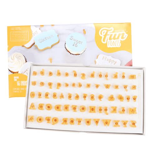Pme Fun Fonts Embossing Collection For Cupcakes And Cookies Collection