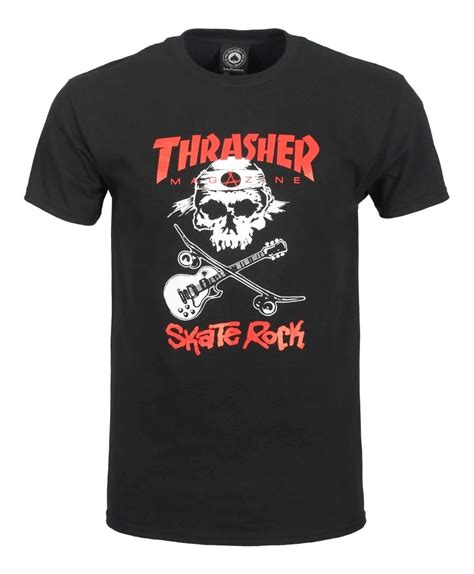 Playera Thrasher Skate Rock T shirt Black Envío gratis