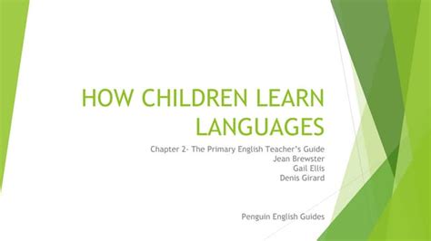 How Children Learn Languages Ppt