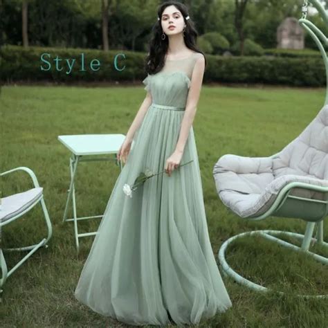 Affordable Mint Green See Through Bridesmaid Dresses 2020 A Line