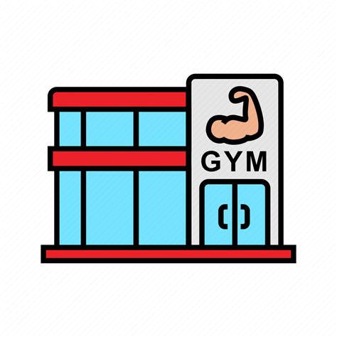 Building Fitness Gym Healthy Muscle Sport Workout Icon Download