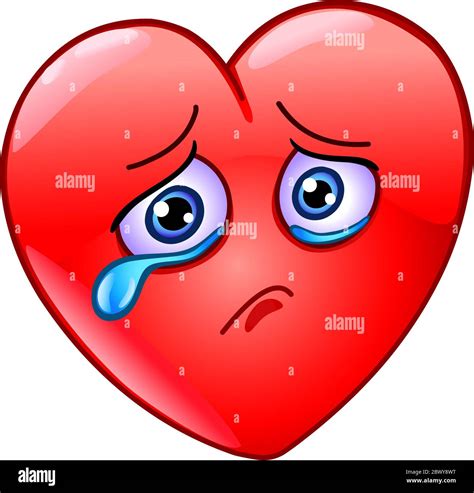 Emoticono Triste Y Llorando Corazón Imagen Vector De Stock Alamy