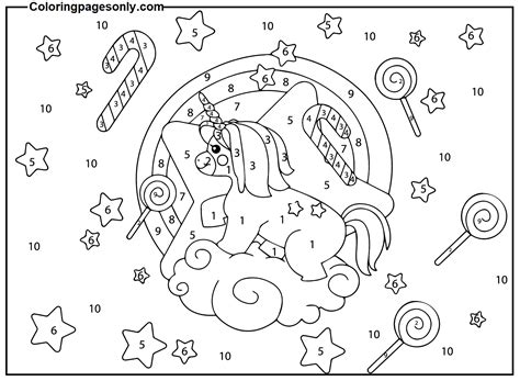 Color By Number Printable Unicorn Coloring Page Free Printable