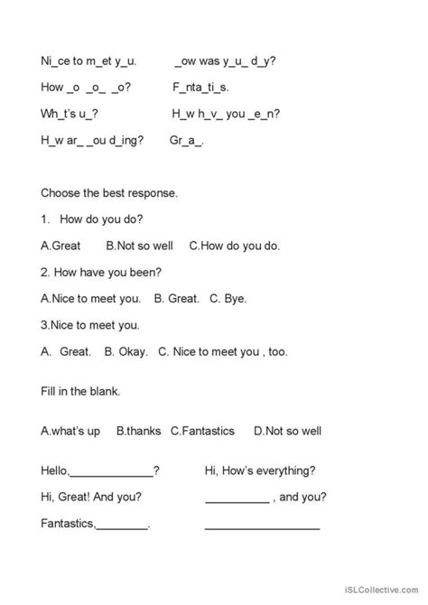 Other Ways To Say How Are You English Esl Worksheets Pdf And Doc