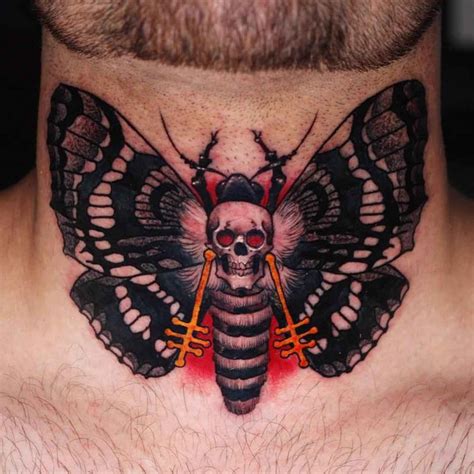 Skull Butterfly Tattoo On Nech Best Tattoo Ideas Gallery