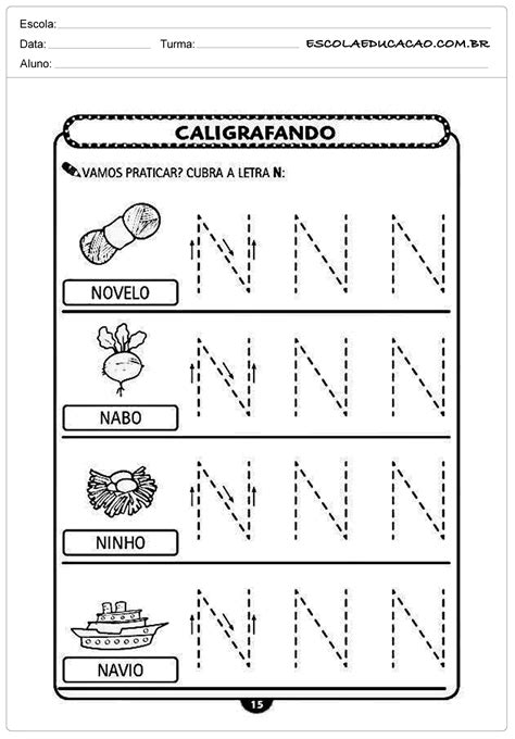 Atividade Com A Letra N Para Imprimir