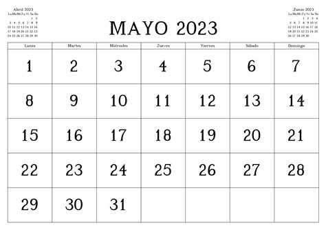 Plantillas De Calendario En Blanco De Mayo De 2023