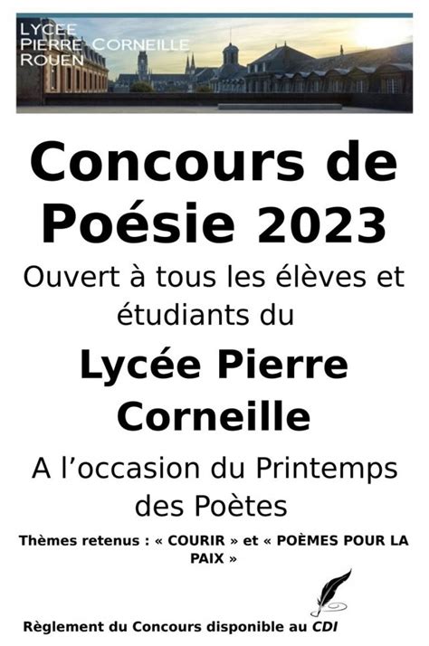 Concours De Poésie 2023 Lycée Pierre Corneille De Rouen