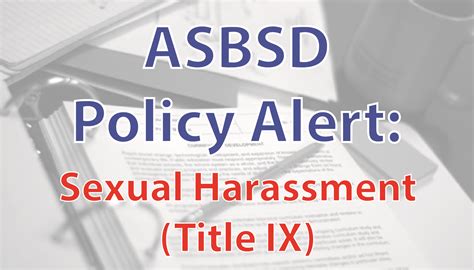 Policy Alert Sexual Harassment Title Ix Associated School Boards