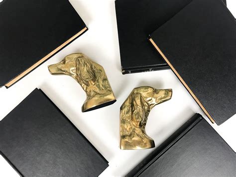 Vintage Brass Bookends Brass Dog Dog Bookends Gold Bookends Irish
