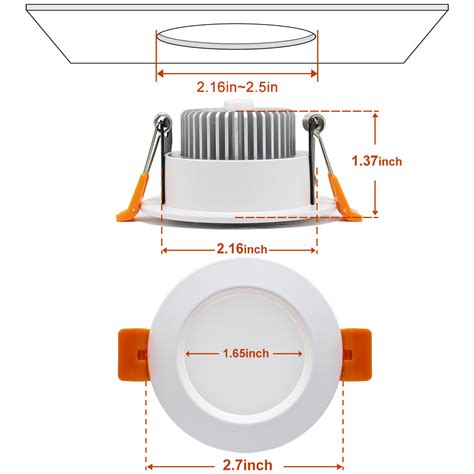 2 Inch Led Recessed Lighting Dimmable Downlight 3w35w Halogen Equiva