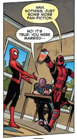 A Comic Strip With Deadpool And Spider Man Talking To Each Other