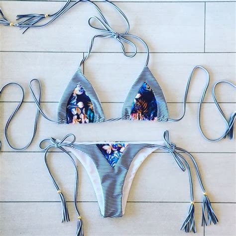 Beach Tassel Micro Bikini 2018 Sexy Bandage Swimsuit Women Swimwear Retro Print Thong Bikini