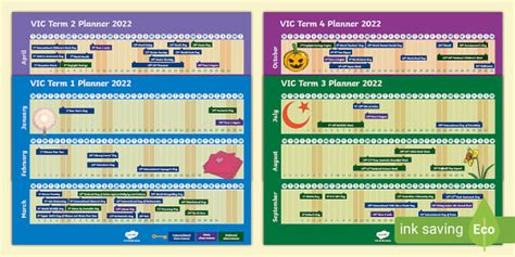 Vic Academic Year Calendar Display Pack 2022 Twinkl