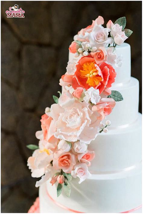 Wedding Cake Peach And Ruffles Cake By Soraya Sweetmama Cakesdecor
