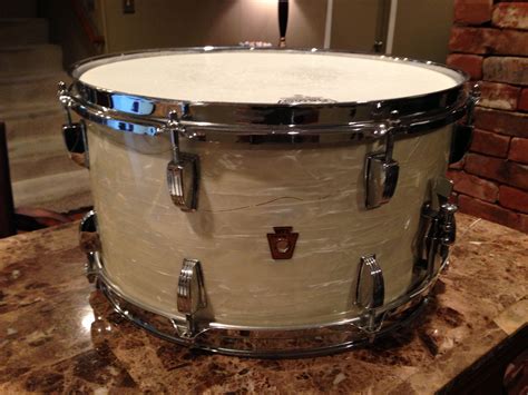 1951 8 X 15 Wfl Snare White Marine Pearl Vintage Drums Ludwig