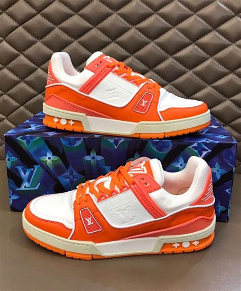 Louis Vuitton Mens Lv Trainer Sneaker Orange Alimorluxury