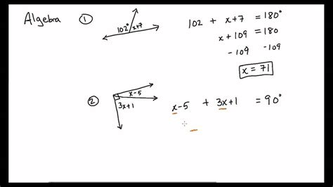 Supplementary And Complementary Angles With Algebra Youtube