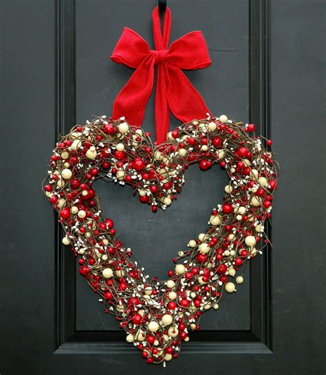Heart Wreath Valentine Wreath Valentine T Outdoor Wreath