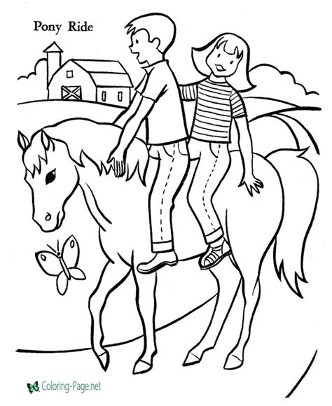 Girl Riding Horse Coloring Pages At Free Printable