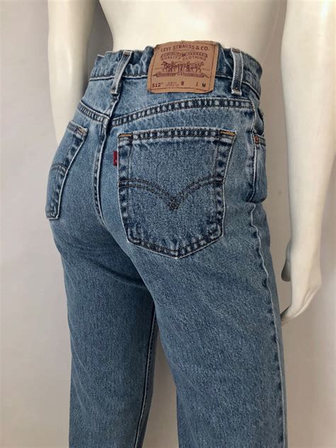 Vintage Womens 80s Levis 512 Jeans High Waisted Slim Fit Tapered Leg Denim S By
