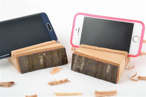 Holz Ständer Für Handy Set 2 Stück Stilvoll Handmade Accessoires Für