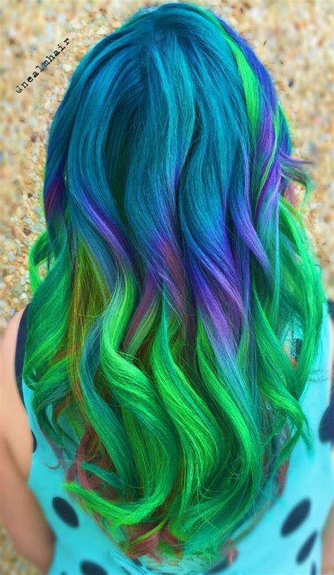 Nealmhair Blue Green Ombre Dyed Hair Color Inspiration