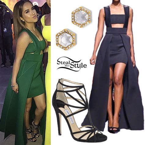 becky g green cutout dress outfit steal her style
