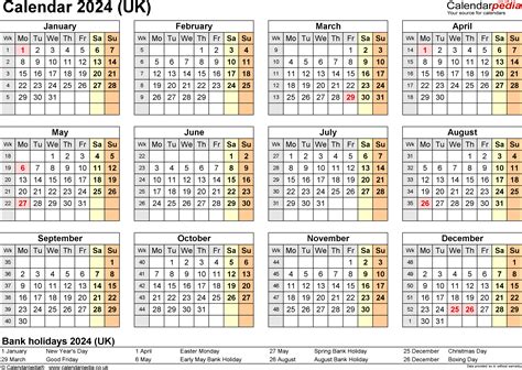 National Week Calendar 2024 Uk Debera Opalina