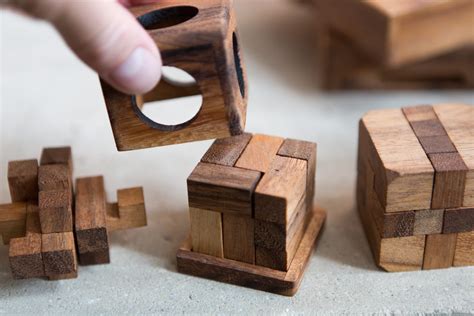 4 Wood Puzzles Novica Artisan Made Wood Blocks Adult Or Kids Toys