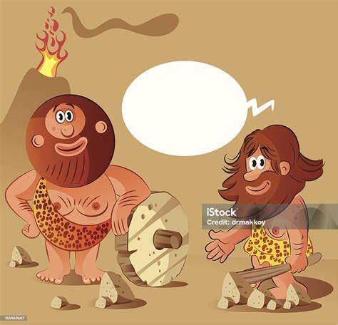Caveman And Wheels Stock Illustration Download Image Now Stone Age