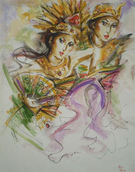 Balinese Couple Painting By Agung Jaya Fine Art America