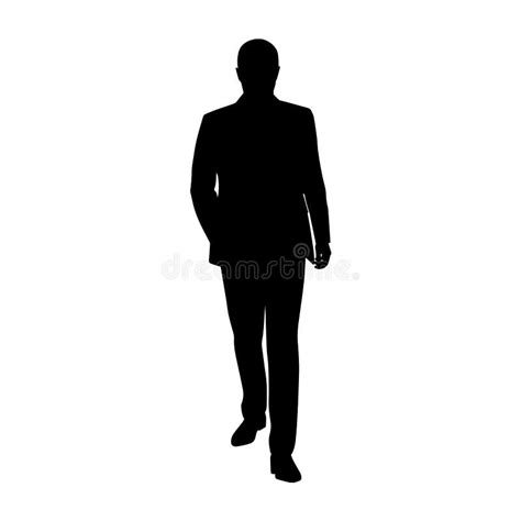 Business Man Walking Forward Vector Silhouette Stock Vector