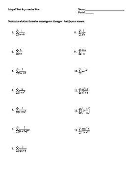 Obtain dy for each of the following functions dx. Infinite Series Worksheets - AP Calculus BC by Cindy ...