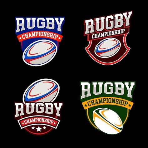 Premium Vector American Sports Rugby Logos Set