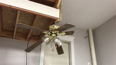 New Fan Sears Kenmore Ceiling Fan Broken Blade Youtube