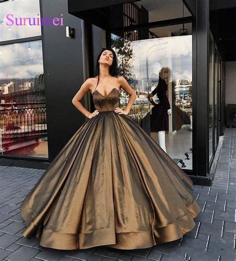 Elegant Long Prom Dresses 2019 Puffy Princess Ball Gown