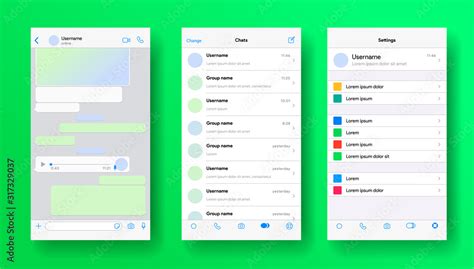 Vetor Do Stock Mobile Messenger Screen Inspired By Whatsapp Whats Ap